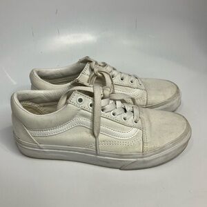 Vans old skool lace up sneakers all white size‎ 6